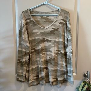 American Eagle Outfitters Camo Long Sleeve Top
